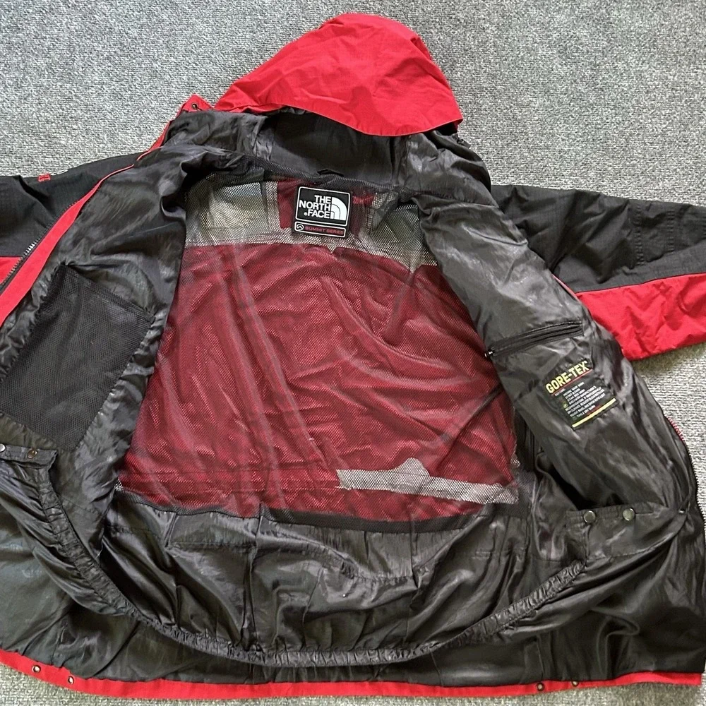 The North Face Summit Series Jacket Mens Medium Red Gore-Tex XCR Hooded Ski